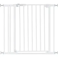 Hauck Türschutzgitter Clear Step Set 2 inklusive Verlängerung 9 cm, White, auch als Treppenschutzgitter verwendbar, 84-89 cm, flacher Durchgang
