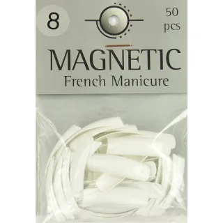 Magnetic Nail Tips French Manicure Größe 8 künstliche Nägel 50 Stück