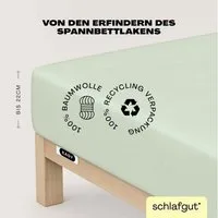 Schlafgut Spannbettlaken EASY JERSEY Bettlaken, 150 g/m², 100% Baumwolle, Spannbetttuch, Jersey, Gummizug: rundum, (1 Stück), Spannbettlaken bis 22 cm Höhe, bügelfrei, pflegeleicht, perfekter Sitz