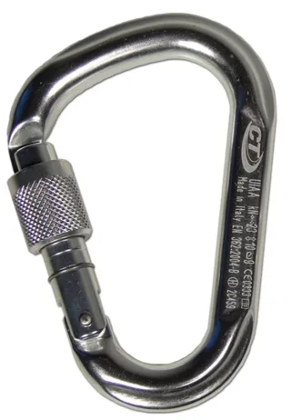Karabiner | tee-uu | HMS SCREW | Ideal zum Retten und Selbstretten | klassischer Schraubverschluss | exakte Schnapper-Führung | EN362 | Aluminium