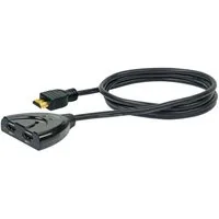 Schwaiger HDMI Umschalter HDMI-Adapter, 70 cm, LED Anzeige zwei digitale Wiedergabequellen auf einem Wiedergabegerät