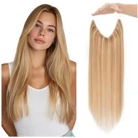 LuxusKollektion Echthaar-Extension Halo Hair Extension Echthaar Wire Fish 30cm-55g 12P613 Goldbraun&blond
