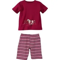 Erwin Müller Pyjama Kinder-Shorty Single-Jersey Streifen: Hose/Tiermotive: Pferd