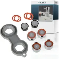 Schütte Strahlregler Wasserspar-Set, (9-tlg), IG: M22, M24, Wasserspar-Mischdüse für bis zu 50% Wasserersparnis