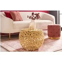 riess-ambiente Couchtisch ABSTRACT LEAF Ø50cm gold (Einzelartikel, 1-St), Wohnzimmer · Metall · rund · handmade · Vintage-Design