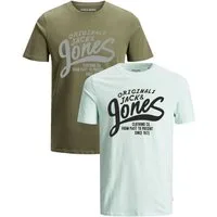Jack & Jones Print-Shirt (Spar-Set, 2er-Pack) mit hochwertigem Logodruck, aus Baumwolle