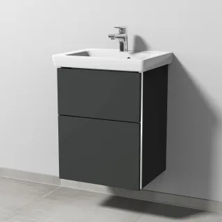 Sanipa 3way Waschtischunterbau zu Villeroy & Boch Subway 2.0 Waschtisch mit 2 Auszügen, Graphit-Matt BP6101B