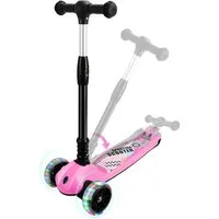 OUNUO Dreiradscooter Höhenverstellbarer Kinderroller mit LED-Rädern für Kinder ab 3 Jahren