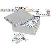 Philos Spiel, Domino - Doppel 15 mit Metallbox