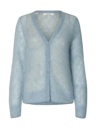 selected women - SLFMAYER LS KNIT STRUCTURE CARDIGAN Dusty Blue - Gr. - XS