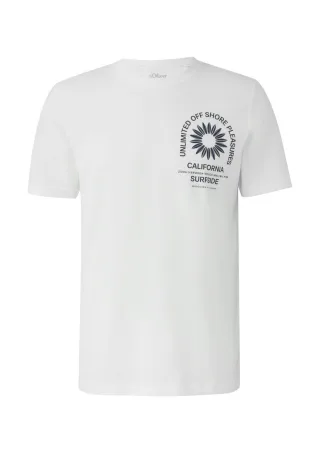 s.Oliver Red Label - T-Shirt mit Crew Neck und Frontprint weiß - Gr. - XXL