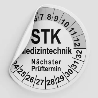 Prüfplaketten weiß (STK Medizintechnik)