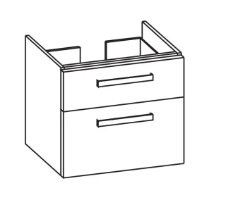 Artiqua 413 Waschtischunterschrank für iCon 124060, 124063 Sangallo Grau quer, 413-WU2L-3-K01-7154-4 413-WU2L-3-K01-7154-432
