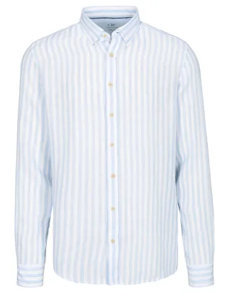 COMMANDER Finest Clothing - Hemd 1/1 Arm,Hidden B.D. chambray blue - Gr. - L