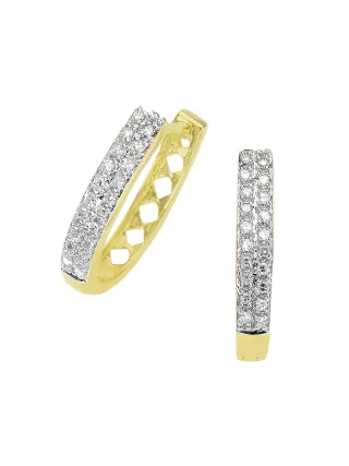 Diamonds by Ellen K. Ohrringe Gold 585 zweifarbig mit 40x Diamant zus. 0,20ct.