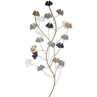 OTTO home Wanddekoobjekt Gingko Blätter, florale Dekoration, hochwertige Wanddeko, aus Metall, ca.91cm hoch