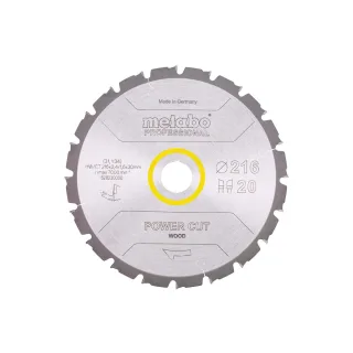 Metabo Sägeblatt "power cut wood - professional", 216x2,4 / 1,8x30, Z20 WZ 5° neg. - 628230000