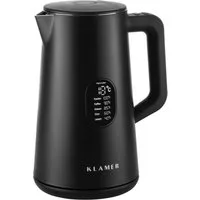 KLAMER Wasserkocher Edelstahl mit Temperatureinstellung 40-100°C, Warmhaltefunktion, matt…, 1,5 l, 1800 W, 1,5L, 5 Temp.-Einst., kalkfrei, BPA-frei, integrierter Auffangsieb