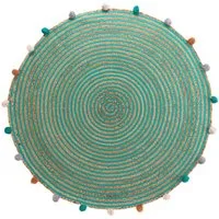 Douceur d'intérieur Kinderteppich Kinderteppich mit Pompons BALOO, Ø 90 cm, Höhe: 5 mm