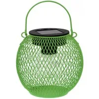 IC Gardenworld LED Laterne LED Solar Kugel-Laterne Metall Ø14 cm Mesh-Design, LED fest integriert, warm-weiß, Outdoor Gartenleuchte, Deko-Lampe für Terrasse Balkon