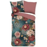 soma Bettwäsche Blumen Microfaser Set 135x200 cm mit Kissenbezug 80x80 cm in Petrol, Microfaser, 2 teilig, Weich,Pflegeleicht&Hautsympathisch mikrofaser 135x200 set floral