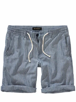Mey & Edlich Herren 27-Grad-Shorts Blau 78 % Baumwolle, 22 % Leinen