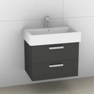 Artiqua 411 Waschtischunterschrank für Vero 045470 Anthrazit Hochglanz, 411-WU2L-D26-7015-51 411-WU2L-D26-7015-51