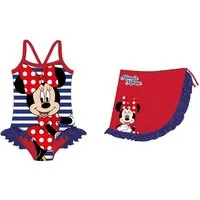 Disney Minnie Mouse Badeanzug Kinder Badebekleidung mit Sarong