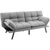 COSTWAY Schlafsofa, Klappbar, mit Bettfunktion & Matratze, umwandelbar, 182cm