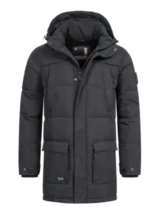 Alessandro Salvarini Herren Winterjacke AS-458 – Klassischer Parka Mit Fleecefutter & Abnehmbarer Kapuze