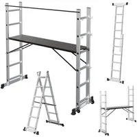 Clanmacy Arbeitsgerüst Arbeitsgerüst 4in1 Leitergerüst, Mehrzweckleiter Aluminium