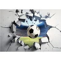 Wallarena Fototapete Junge Fußball - Mehrfarbig - Modern - Vlies - Schlafzimmer, glatt, (8 St), 400x280cm