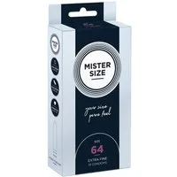 MISTER SIZE XXL-Kondome Mister Size «64» Maßkondome - robust & komfortabel Packung mit, 10 St., Kondome in Größe XXL, vegan, extra dünn & extra fein, das passende Kondom in Ihrer Größe