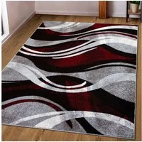 OTTO home Teppich Joas, rechteckig, Höhe: 9 mm, besonders weicher Kurzflor in modernem Wellen Muster, leichter Glanz