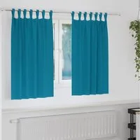 vidaXL Verdunkelungsvorhang, Verdunkelungs-Vorhänge mit Ringen 2 pcs Türkis 140 x 140 cm