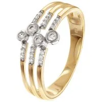 Glizz Goldring DamenGold 333/8K Bicolor mit Zirkonia
