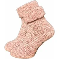 GAWILO ABS-Socken für Damen - Rutschfeste Haussocken mit Noppen - Dicke, warme Wolle (1 Paar) Warme Kuschelsocken aus Wolle helfen gegen kalte Füße - Stoppersocken