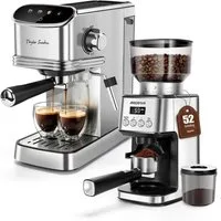 Taylor Swoden Espressomaschine, 2 in 1 Kompakte Edelstahl Kapsel Kaffeemaschine mit 1,35L Tank