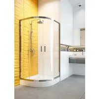 KOLMAN Komplettdusche Funkia Halbrund Duschkabine mit Duschwanne, BxT: 80x80 cm, Sicherheitsglas, 185 cm, Transparentes Glas, Ablaufgarnitur Gratis