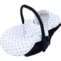 BabyLux Fußsack Sommerfußsack 90cm für Babyschale, Kinderwagen & Buggy Frühling Herbst, md3 - Musselin Herzen Braun Fußsack