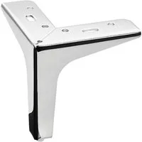 SO-TECH® Möbelfuß VICTOR, Stahl mit Bodengleiter, 135 x 135 x 40 mm, (1-St), Höhe 130 mm, Chrom poliert