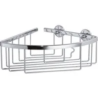 tesa Duschablage ALUXX Duscheckablagekorb ohne Bohren - 9,2 cm : 19,2 cm : 20 cm, Packung 1-tlg., selbstklebendes Hängeregal für die Dusche - chrom - silber glänzend