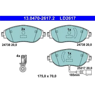 ATE Bremsbel?ge vorne Audi CUPRA Seat Skoda VW 13.0470-2617.2