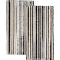 Cawö Handtuch 2 Stück Cawö Life Style Handtücher 7048-37 Streifen kiesel 50x100, Walkfrottier (2-St), 100% Baumwolle