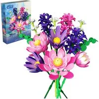 Esun Lotusblumen Botanisches Bauset, Klemmbausteine Blumen 456 St. Rosa Spielbausteine, (Set, 456 St., Komplettset), Home Deko Flower Muttertag Geburtstag Valentinstag