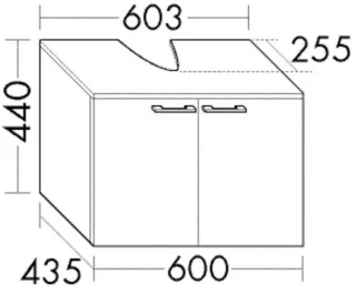 Burgbad Waschbeckenunterschrank Sys30 PG2 Echo 440x603x435 Eiche Dekor Silber, WBU6020F6024 WBU6020F6024