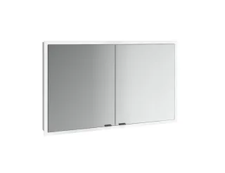 emco LED-Lichtspiegelschrank prime Slim Schwarz, 1200 mm, 2-türig, IP 20 Rückwand weiß, 949713606 949713606