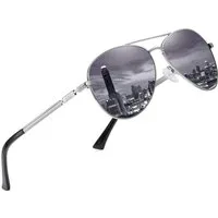 LuxusKollektion Pilotenbrille Sonnenbrillen Pilotenbrille Polarisiert UV400 Verspiegelt Silber grau