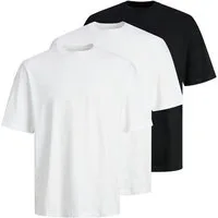 Jack & Jones Kurzarmshirt JJHUGO LOOSE TEE SS CREW NECK 3PK MP Baumwolle, loose fit