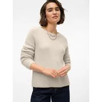 Vero Moda Strickpullover VMPUFF LS O-NECK PULLOVER BOO Materialmix